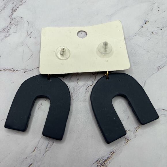 New black, blue, and silver tone large earrings, 3 pairs - Picture 6 of 6